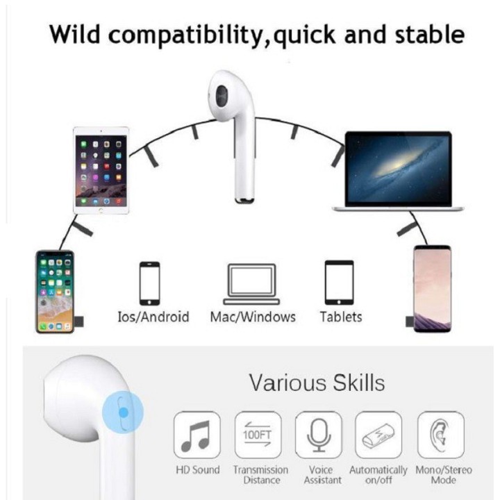 Tai Nghe Bluetooth Không Dây I9S TWS Âm Thanh Cực Hay Dành Cho IOS Hoặc Android ( Có Ảnh Thật Của Sản Phẩm )