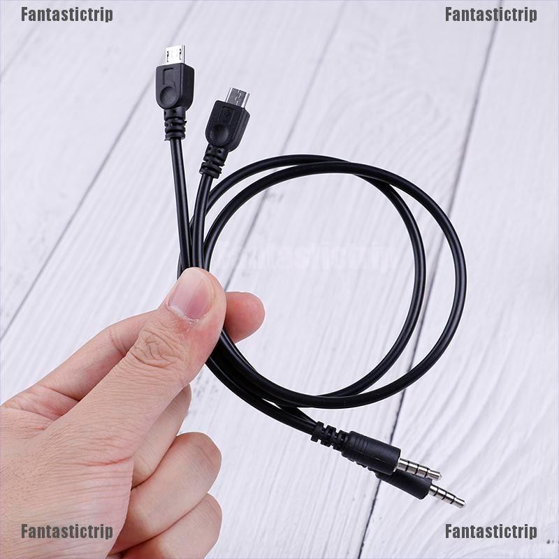 Set 2 Dây Cáp Âm Thanh AUX 3.5mm Sang micro USB Cho Android