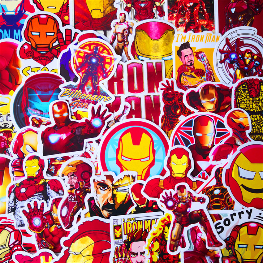 ❉ Iron Man Tony Stark Series 03 - Marvel Avengers Superhero Stickers ❉ 52Pcs/Set DIY Fashion Waterproof Doodle Decals Stickers