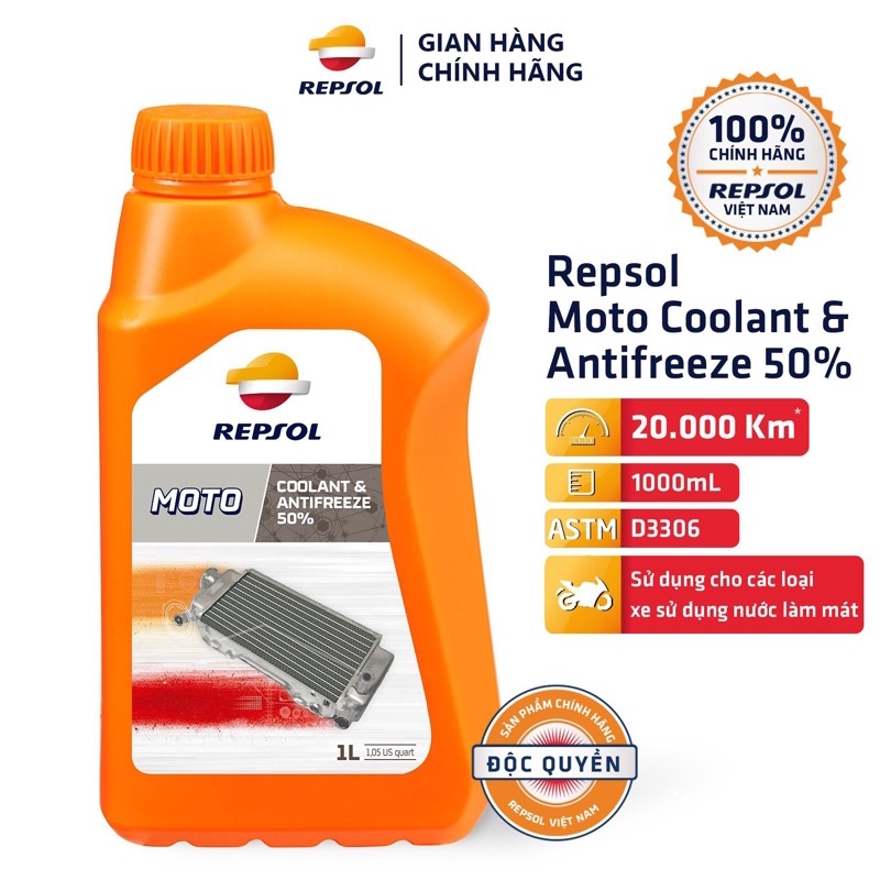 Nước Làm Mát Động Cơ Repsol Moto Coolant & Antifreeze 50% 1L