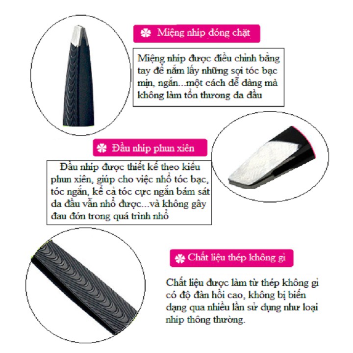 Nhíp Cao Cấp Chuyên Dụng Nhổ Tóc Bạc, Lông Mày, Lông Nách