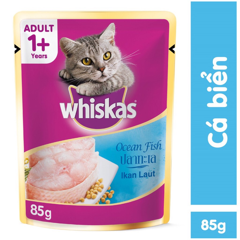 combo 24 gói thức ăn mèo vị cá biển túi 80gr