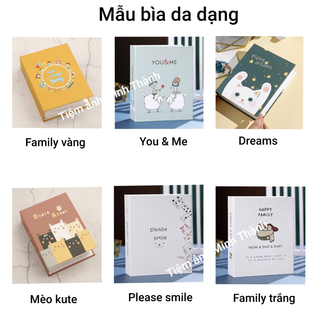 Album đựng ảnh 6x9, 7x10 đựng được 200 ảnh nhiều mẫu xinh tại Tiệm ảnh Minh Thành