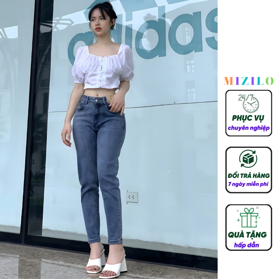 Quần jean baggy nữ, quần bò nữ lưng cao co giãn, form đẹp ulzzang nữ, chất quần jeans bò đẹp cao cấp màu xanh đá A3.3284
