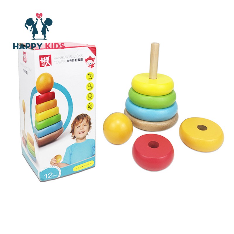 💖Giảm 10%💖  - Tháp Xếp Chồng Xâu Vòng tròn Lớn Nhỏ Phối Hợp Tay Mắt