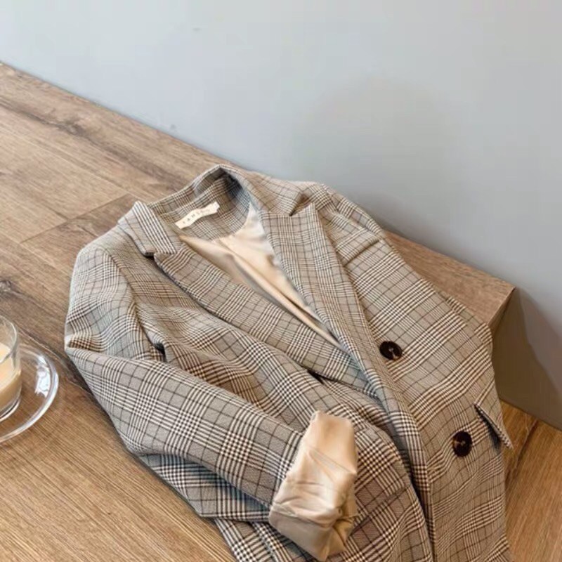 Áo blazer kẻ 2 lớp dày dặn cao cấp (order)