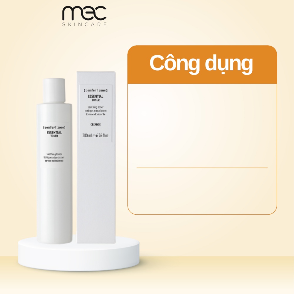 Nước dưỡng làm mềm da Comfort Zone Essential Toner 200ml Cân Bằng độ ẩm - Mecskincare