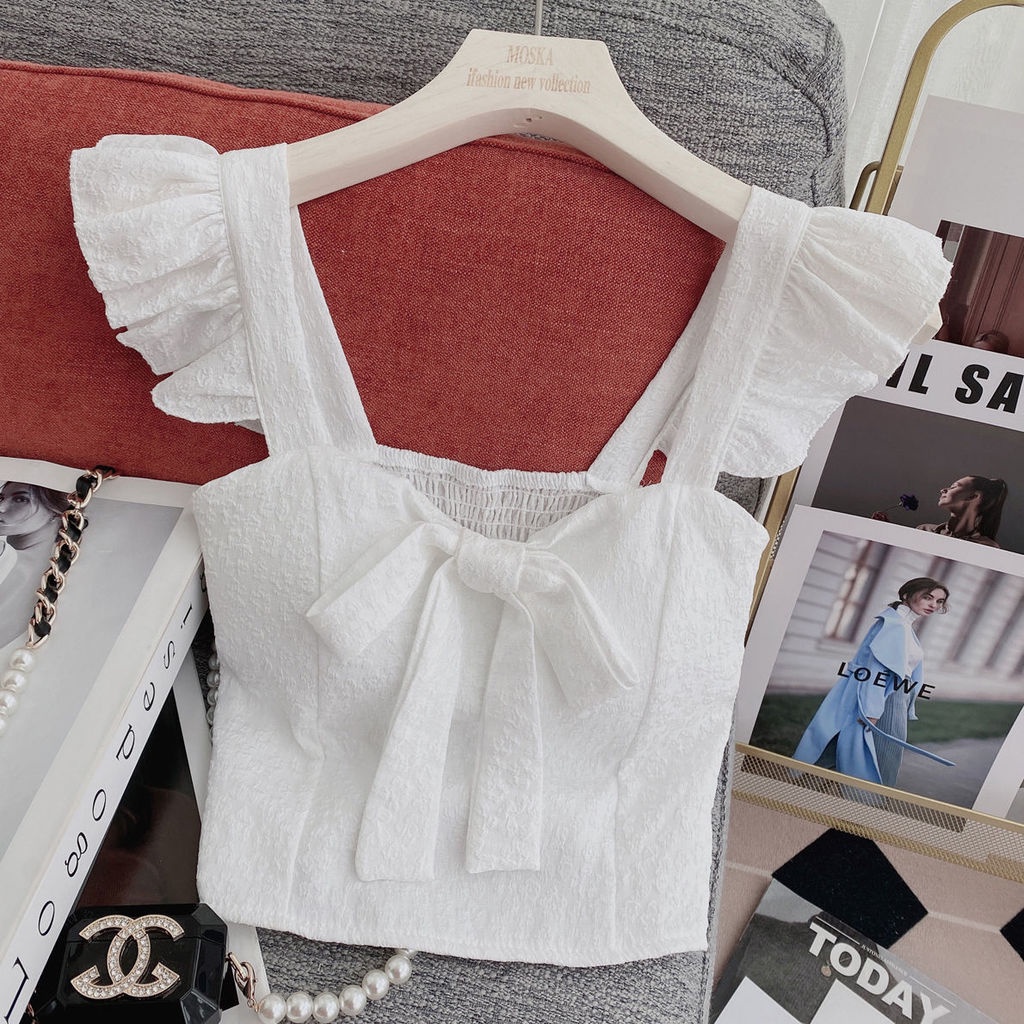 Áo Không Tay Phối Bèo Màu Trơn Thời Trang Mùa Hè Dành Cho Nữ