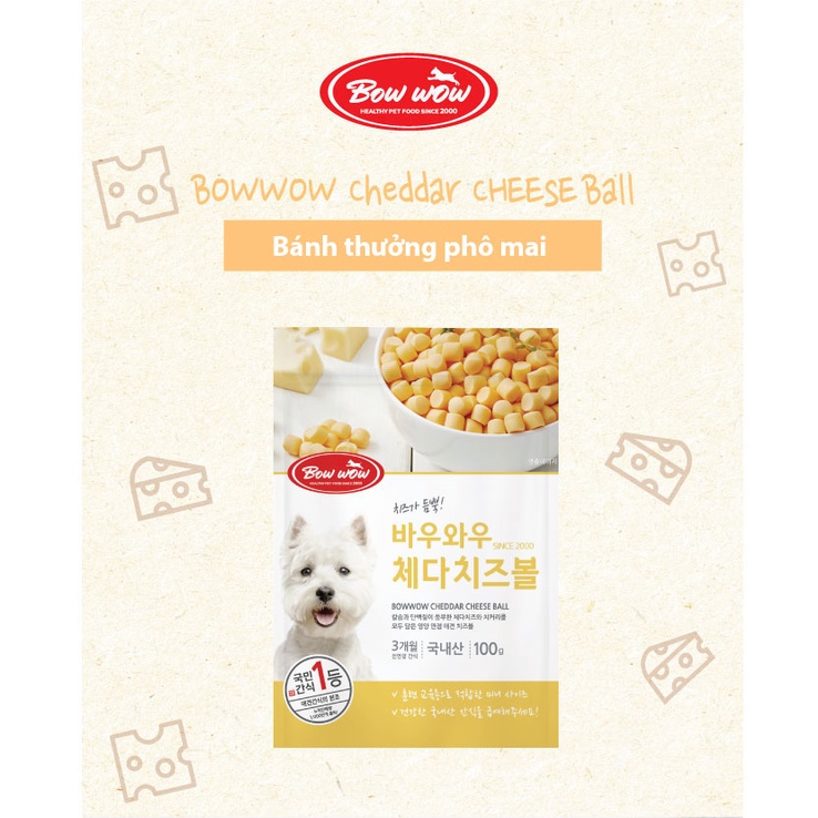 Bánh thưởng phô mai chó mèo Bow Wow - Bổ xung canxi | Bossdog