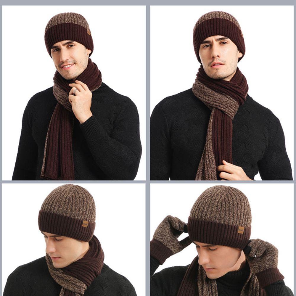 Set 3 Món Mũ beanie + Găng Tay + Khăn Choàng Cổ + Nón Len Cho Nam MIHAN1