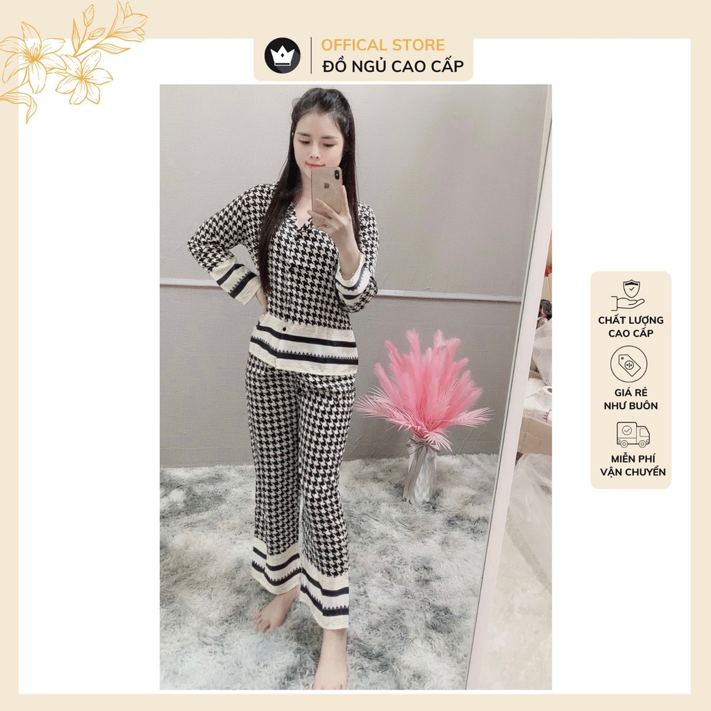 Đồ bộ Pijama - Bộ lụa Latin Dài tay cao cấp vải mềm mại, họa tiết nhẹ nhàng, trẻ trung | BigBuy360 - bigbuy360.vn