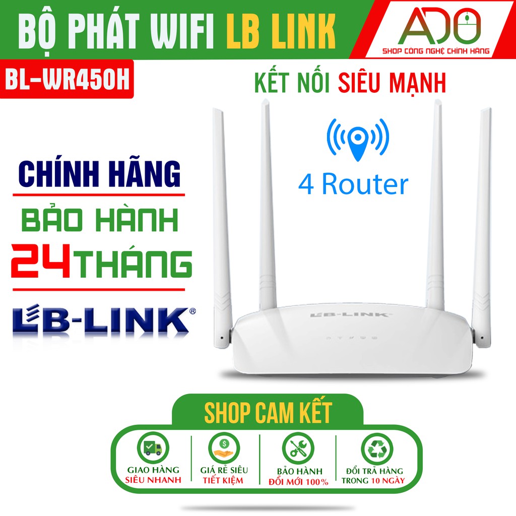 [CHÍNH HÃNG] Bộ phát sóng Wifi tốc độ cao LB-LINK BL-WR450H – Bảo hành 24 tháng – Tốc độ cực mạnh 300Mbps
