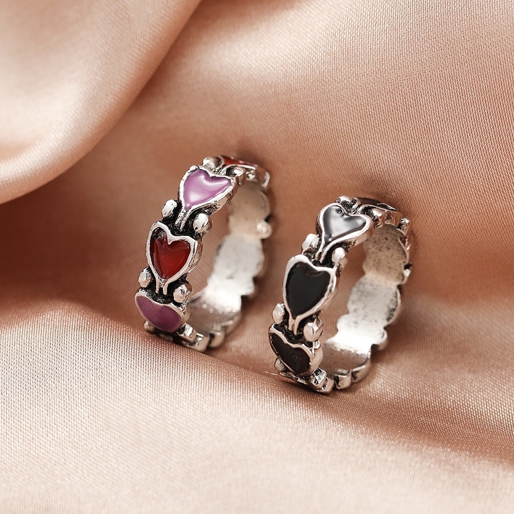 Nhẫn Cặp Đính Đá Quý Hình Trái Tim Cổ Điển Thời Trang