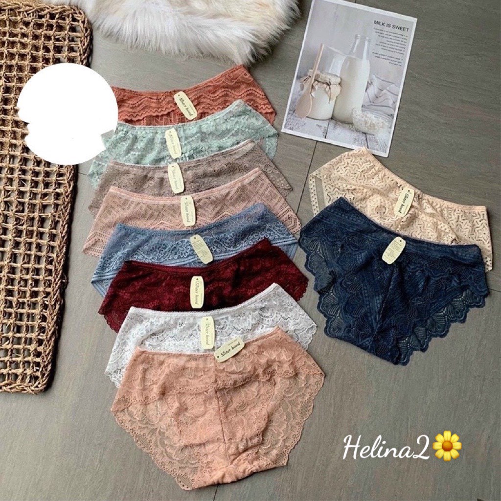 Quần Lót Nữ Pha Ren Sexy - Quần Chip Nữ Họa Tiết Lưới Siêu Thông Thoáng QL8423 (Bầu bí nhỏ bon chen)