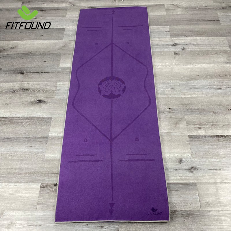 Khăn trải thảm tập yoga in định tuyến bo viền 4 góc chống xô chống trượt cho người nhiều mồ hôi mỏng 1.5mm tặng kèm túi