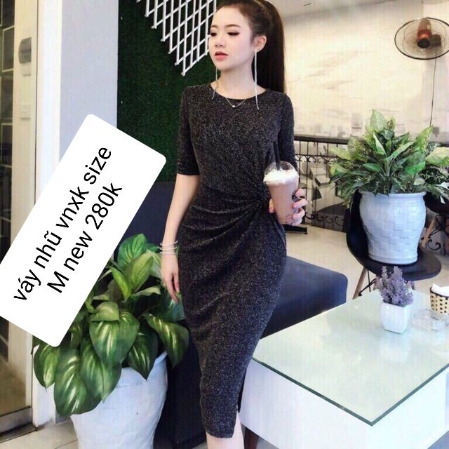 Váy nhũ xoắn eo vnxk,size M chất cực đẹp,new