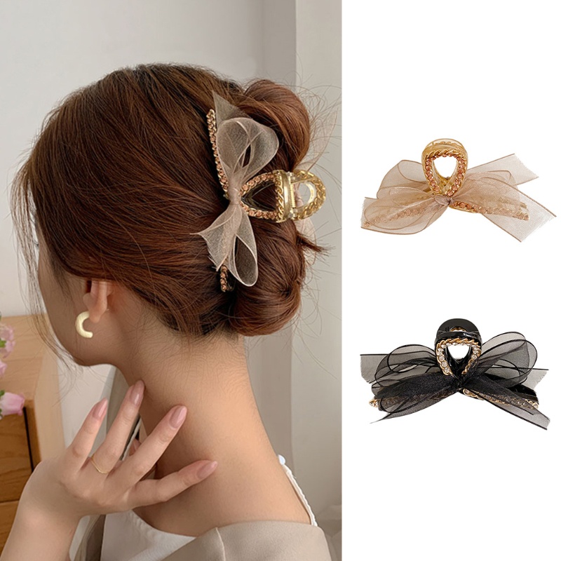 Kẹp Tóc Kim Loại Phối Ren Đính Đá Thời Trang