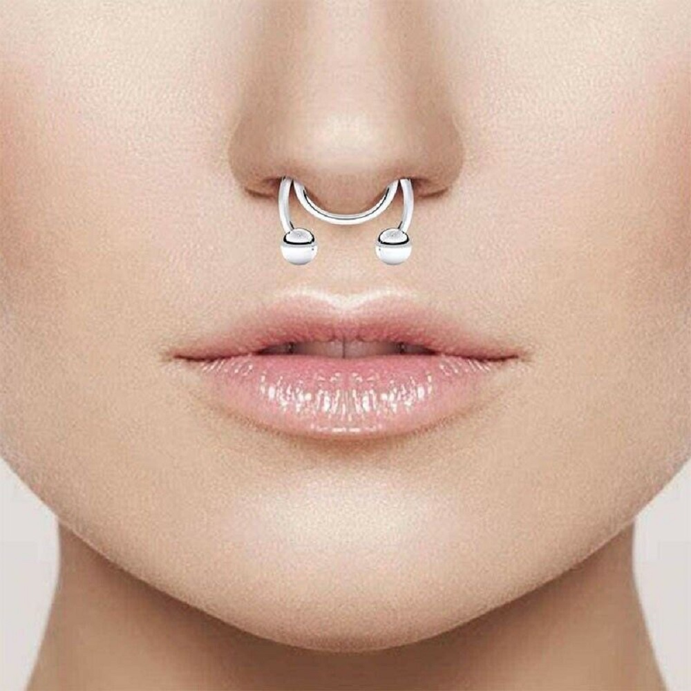 Khuyên mũi nam châm hình chữ u bằng thép không gỉ làm đẹp cho nữ