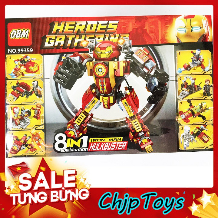 ĐỒ CHƠI LẮP RÁP - COMBO 8 BỘ LEGO ROBOT IRON MAN CHIẾN ĐẤU (8 IN 1)