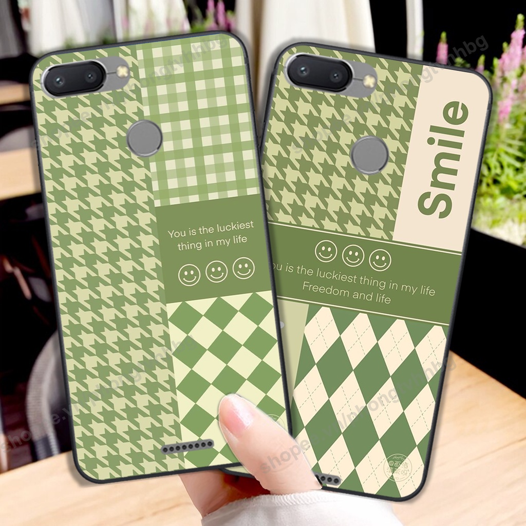 Ốp lưng Xiaomi Redmi 6 / Redmi 6A in mẫu gấu bo viền , smile mặt cười cực cute đẹp