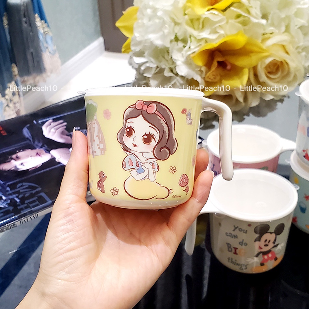Ly nước có nắp Disney nhựa melamine mới 2022 hình Minnie Mickey Princess Donald Dumble cho bé