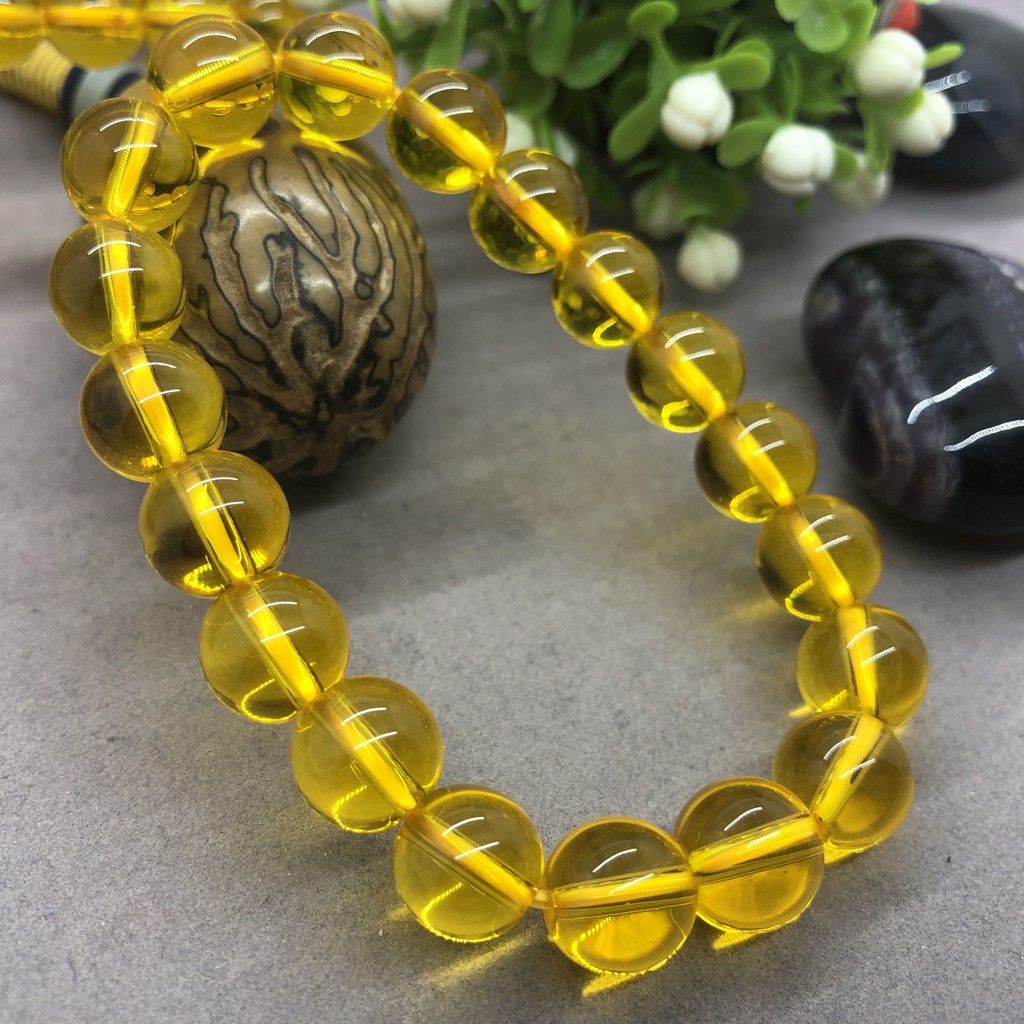 Vòng Tay Chuỗi Hạt Pha Lê Vàng 6 / 8 / 10 / 12mm