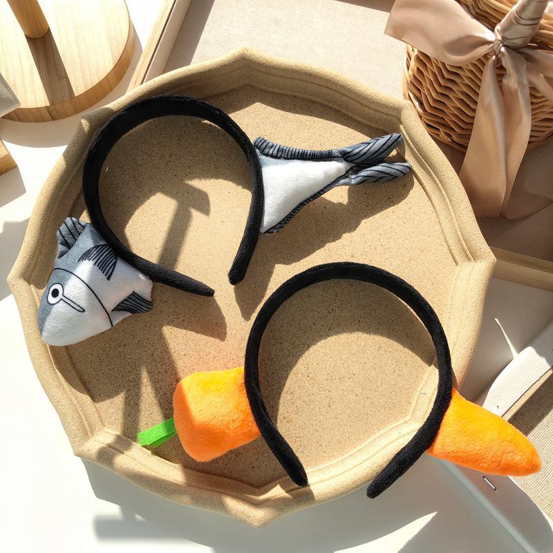 Bờm Tóc Rửa Mặt Cà Rốt Con Cá Quả ớt Đẹp Cute Hàn Quốc, Băng Đô Rửa Mặt Cà Rốt Con Cá Đẹp Nữ