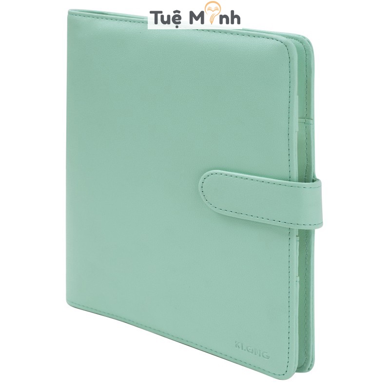 Sổ còng Klong bìa da PU Caro 5x5 A5 100 trang VPP Tuệ Minh MS 992 bìa Pastel File Binder bullet journal cao cấp
