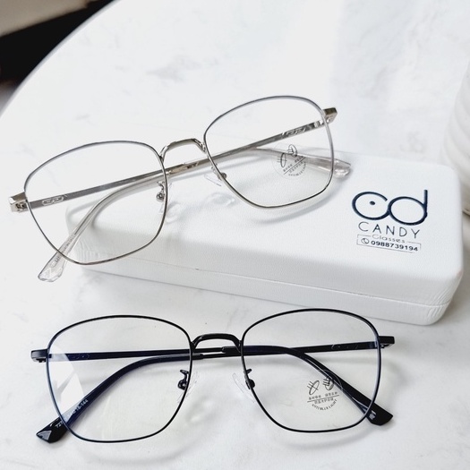 Gọng kính vuông unisex hợp kim cao cấp 72750  –  Kính mắt Candy