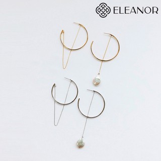 Bông Tai Nữ Eleanor Viền Tròn Khuyên Dài Đính Hạt Thanh Lịch