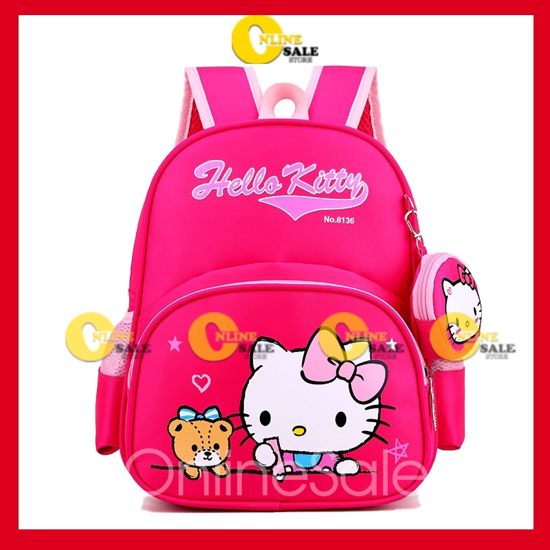 Balo trẻ em lớp 1 đủ mẫu cho bé gái,cặp xách đi học ba lô học sinh tiểu học công chúa elsa kitty