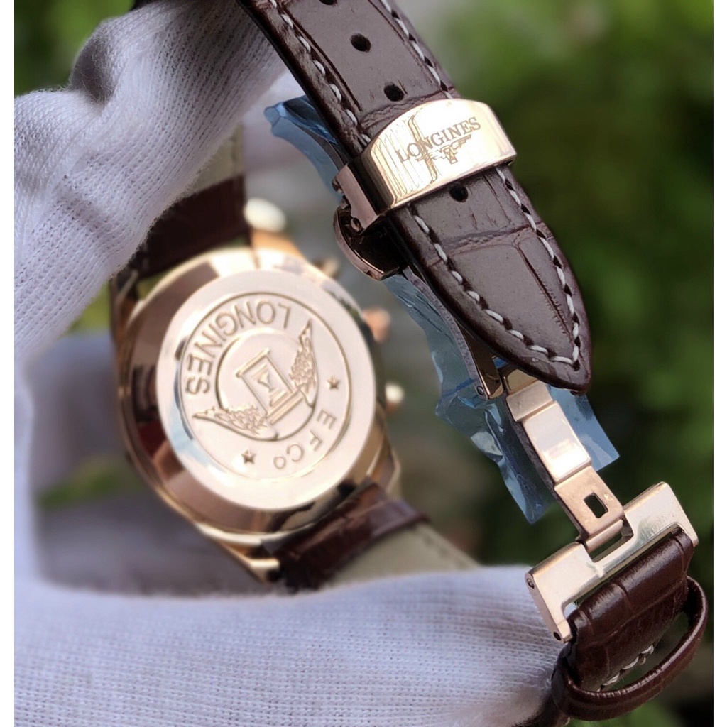 Đồng hồ Nam Longin.es Full Kim, Máy Pin Size 40mm, Đồng Hồ Nam Dây Da Cao Cấp +Tặng Thêm Pin