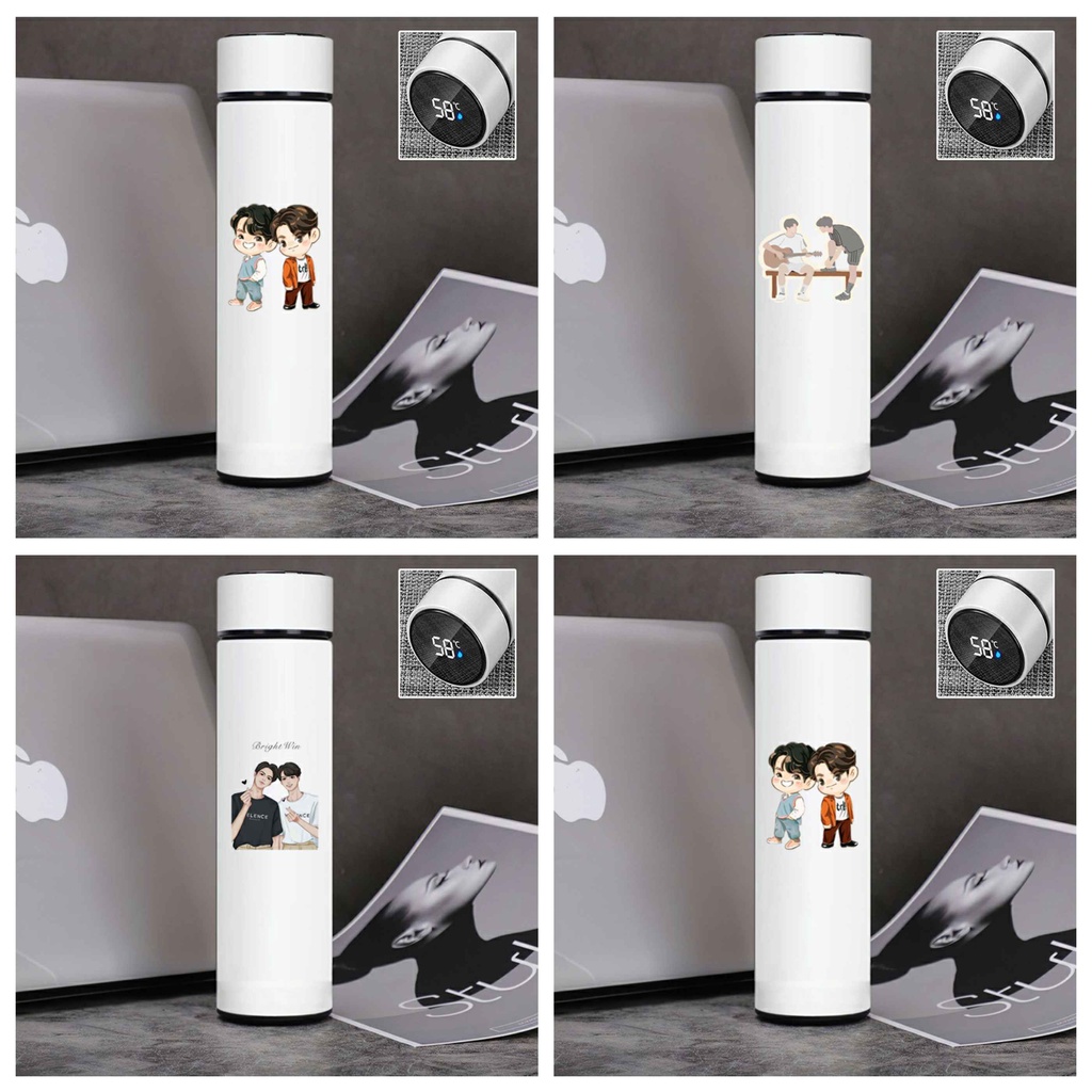 Bình giữ nhiệt đựng nước in hình BRIGHTWIN 2gether BL Thái Lan tiện lợi xinh xắn anime chibi