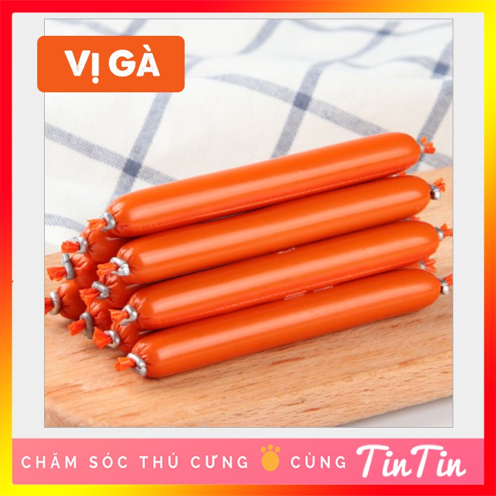 Combo 10 Xúc Xích Dinh Dưỡng Ăn Liền Cho Chó Mèo 15 gram #Tintin Pet Store