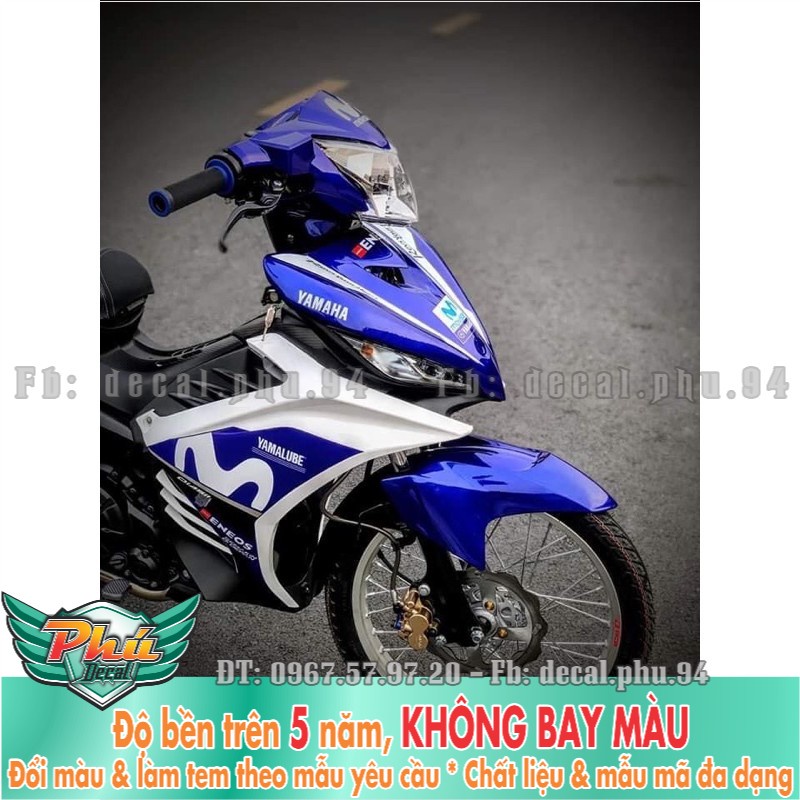 Tem rời Exciter 135 Movistar Xanh trắng