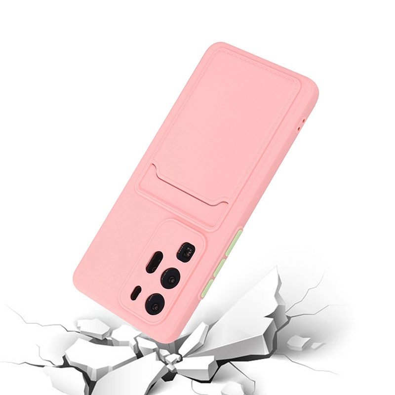 Ốp Điện Thoại Silicone Mềm Chất Lượng Cao Có Ngăn Đựng Thẻ Và Giá Đỡ Cho OPPO Reno 5 Pro Reno5 K 5K Find X3 Lite