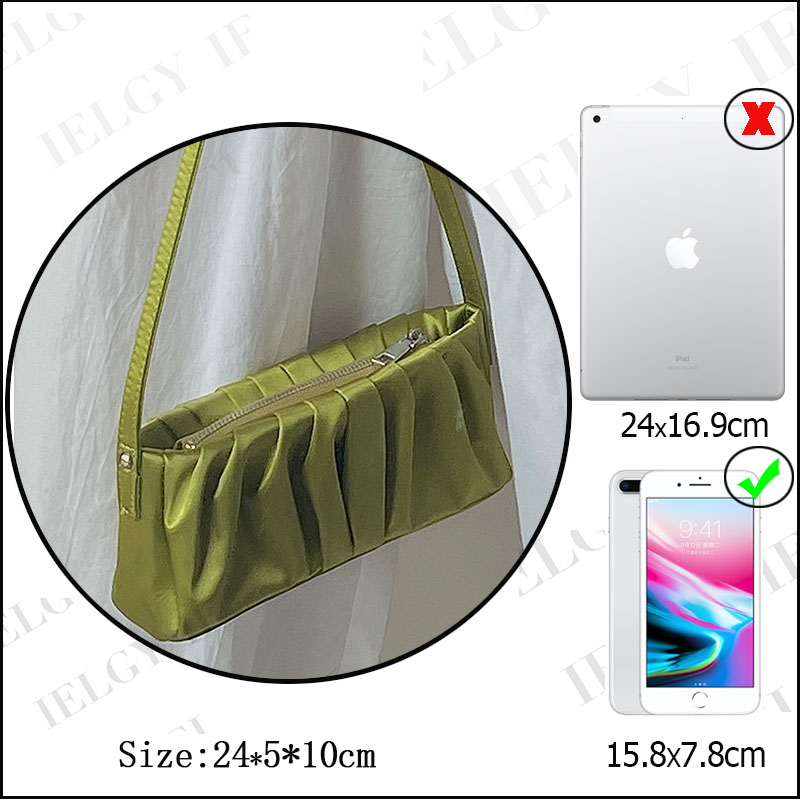Túi đeo một bên vải lụa màu trơn phối khóa kéo hợp thời trang cho nữ | BigBuy360 - bigbuy360.vn