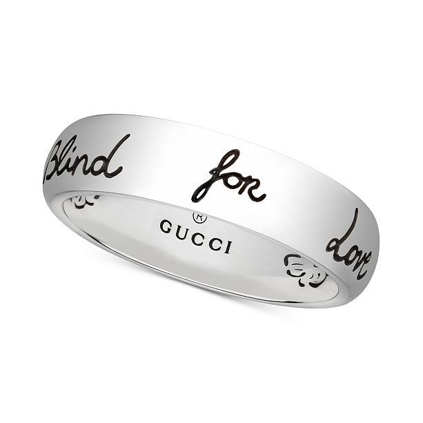 Nhẫn Gucci xi mạ bạc khắc chữ Blind for Love