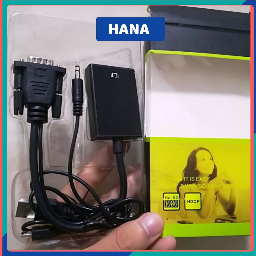 Cáp chuyển đổi,  Bộ chuyển đổi VGA sang HDMI Có âm thanh - Hàng chất lượng - VGA TO HDMI, giá rẻ