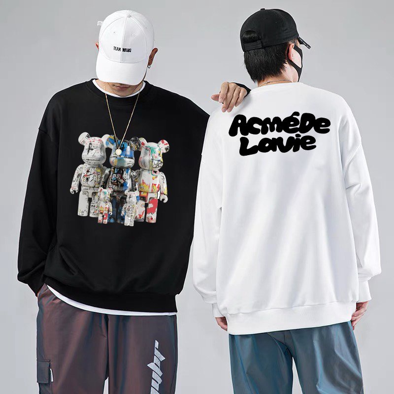 Áo sweater nam nữ in bearbrick 3 con , áo đôi chất da cá hàn dày from rộng size M -XXL (50-90KG)