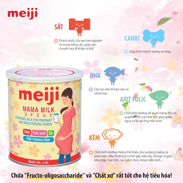 Sữa Bột Meiji Mama Milk Dành Cho Bà Bầu Mang Thai (Hộp 350g)