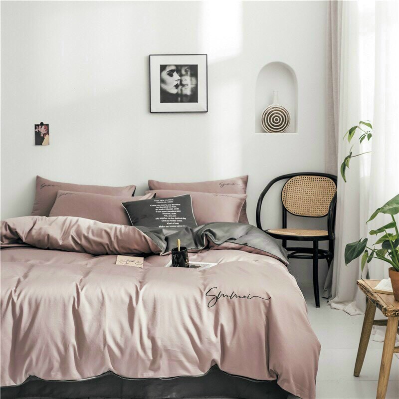 Set chăn ga gối lụa sumoi MỊN DECOR cao cấp mềm mại