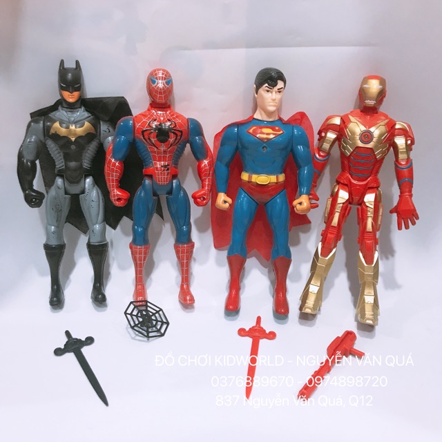 [Có đèn chiếu] Túi đồ chơi 4 siêu anh hùng dành cho bé (Spiderman, Captain)