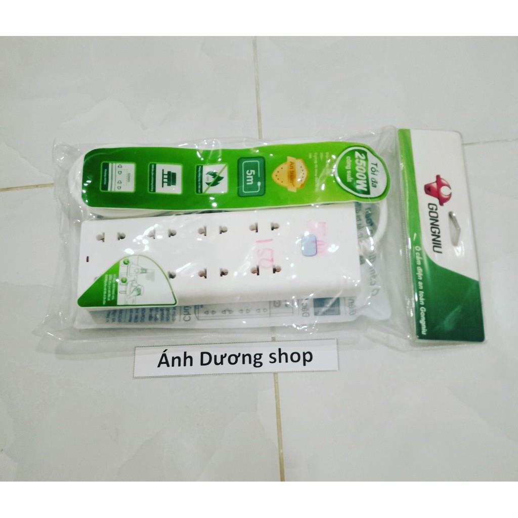 Ổ cắm điện Gongniu 3-5m ( 8 ổ 2 + 1 công tắc)