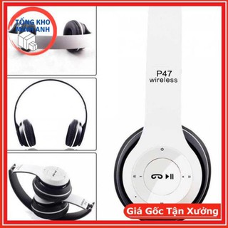 Tai nghe bluetooth P47 Wireless cao cấp + Tặng kèm dây kết nối 3.5