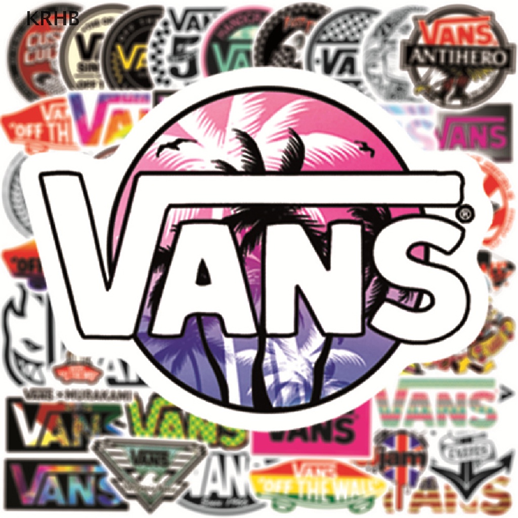 VANS Bộ 50 Miếng Dán Chống Thấm Nước Cho Laptop Xe Đạp Ván Trượt Mới