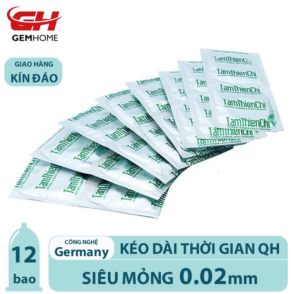 12 Bao Cao Su Tâm Thiện Chí Guardian, nhiều gel bôi trơn, bcs siêu mỏng tận hưởng trọn cảm giác GEMHOME