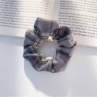 Dây buộc tóc, cột tóc scrunchies caro đen
