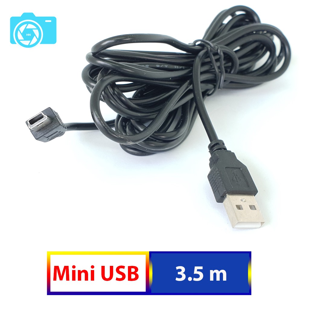 Dây USB cấp nguồn cho camera hành trình, 1 đầu cắm cổng USB lấy nguồn, đầu còn lại cổng miniusb cắm cho camera, dài 3.5m | BigBuy360 - bigbuy360.vn