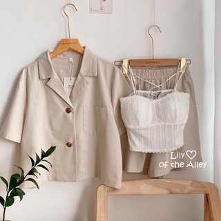 Set blazer quần short linen phong cách ulzzang Hàn Quốc